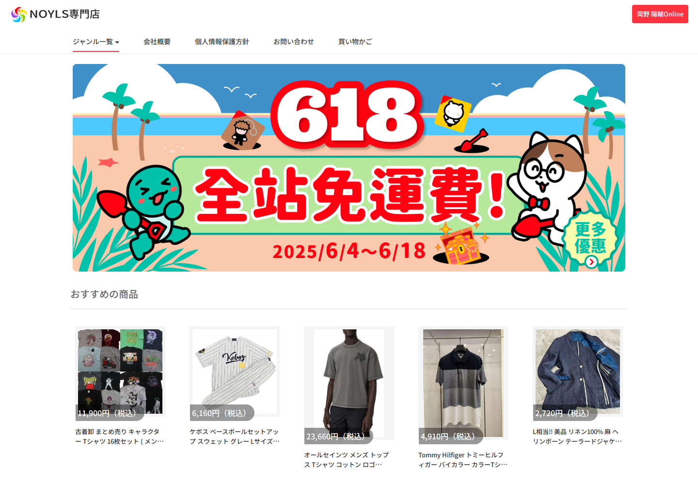 noyls.acet.sale の確認時スクリーンショット