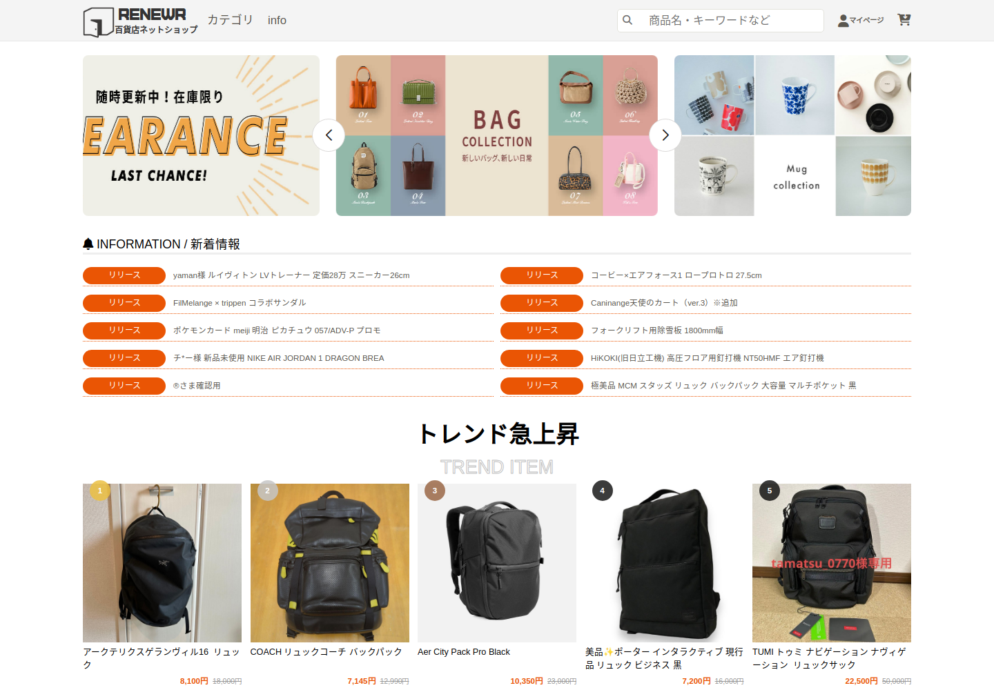 renewride.hajgrues.shop の確認時スクリーンショット