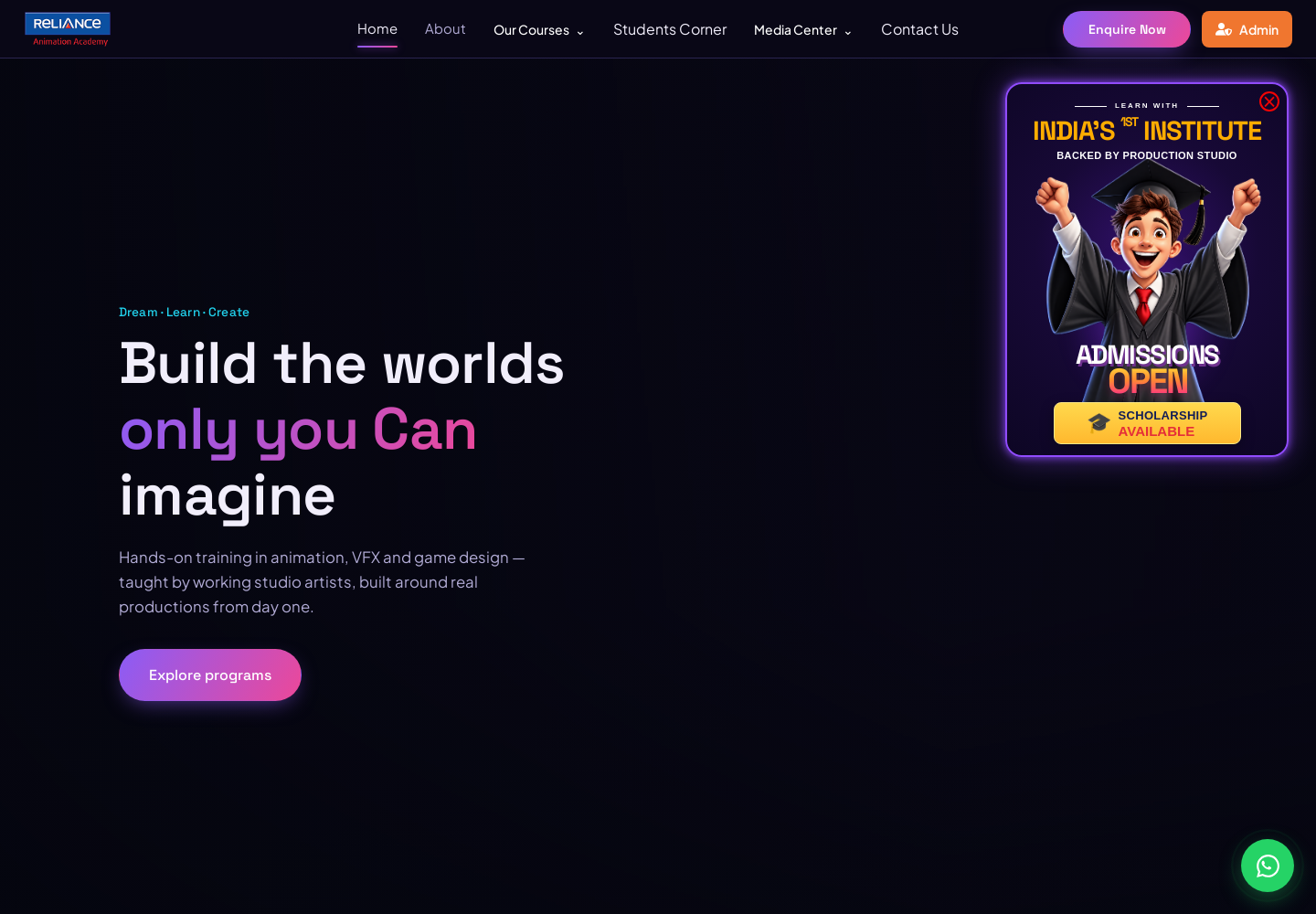 relianceacademychennai.com の確認時スクリーンショット