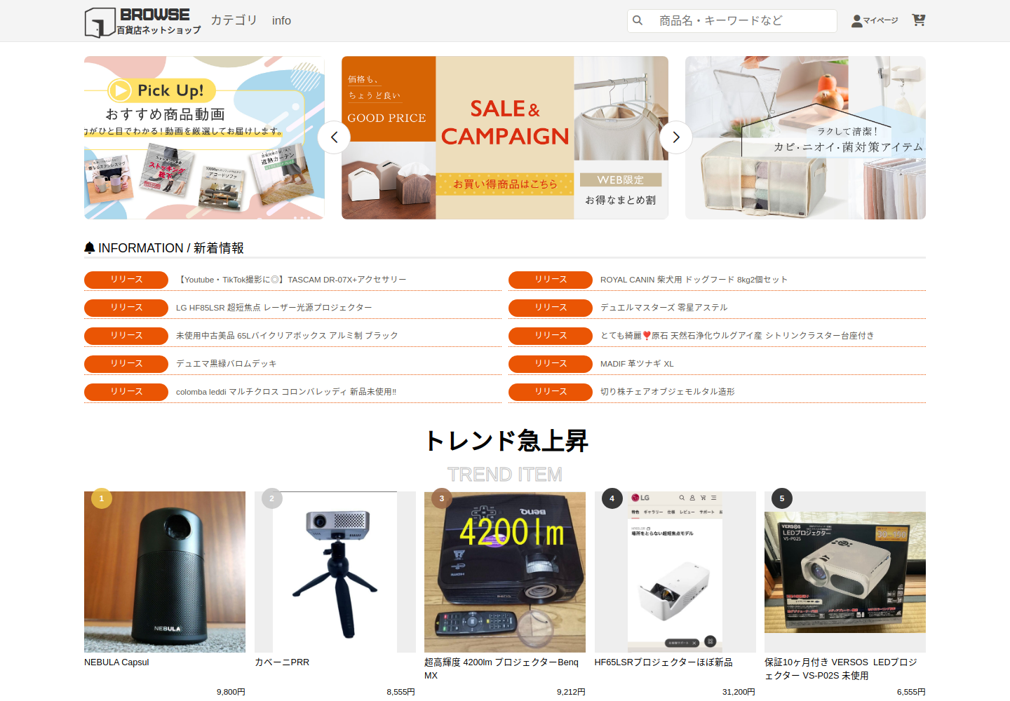 browsepro.vinesvox.shop の確認時スクリーンショット