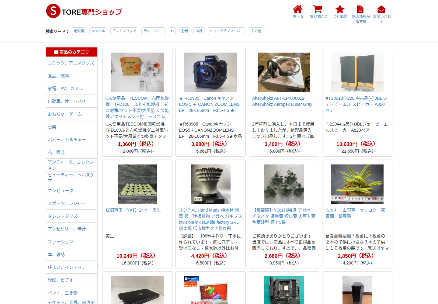 acer.nocst.shop の確認時スクリーンショット